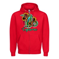 Red Capricorn Zodiac Zipper Hoodie - Bettercallsaul