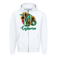 White Capricorn Zodiac Zipper Hoodie - Bettercallsaul