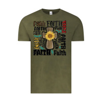 Vintage Olive faith cross Vintage Tee - MaliasSmallBusiness