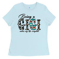 Baby Blue being a gigi makes my life complate Ladies Tee - CowhideDigitalArt