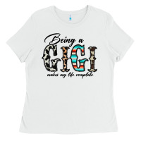 White being a gigi makes my life complate Ladies Tee - CowhideDigitalArt