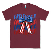 Burgundy america ribbon Classic Tee - JahusDesignShop