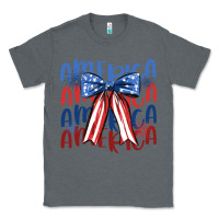 Charcoal Heather america ribbon Classic Tee - JahusDesignShop