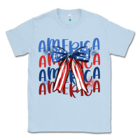 Dusty Blue america ribbon Classic Tee - JahusDesignShop