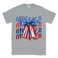 Heather Grey america ribbon Classic Tee - JahusDesignShop