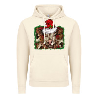 Vintage Artic Christmas background baby calf Vintage Hoodie - BarkalooDesign