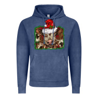 Vintage Denim Christmas background baby calf Vintage Hoodie - BarkalooDesign
