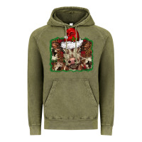 Vintage Olive Christmas background baby calf Vintage Hoodie - BarkalooDesign