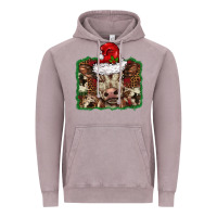 Vintage Zinc Christmas background baby calf Vintage Hoodie - BarkalooDesign