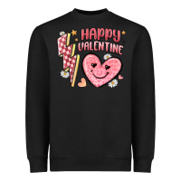 Black happy valentine heart Heavyweight Sweatshirt - MaliasSmallBusiness