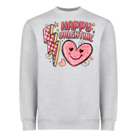 Heather Grey happy valentine heart Heavyweight Sweatshirt - MaliasSmallBusiness
