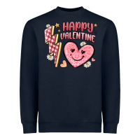 Navy happy valentine heart Heavyweight Sweatshirt - MaliasSmallBusiness
