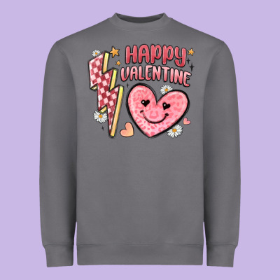 Happy Valentine Heart Heavyweight Sweatshirt Designed By Maliassmallbusiness