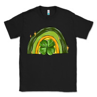 Black st patrick s day shamrock rainbow Classic Tee - MaliasSmallBusiness