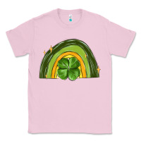 Bubblegum Pink st patrick s day shamrock rainbow Classic Tee - MaliasSmallBusiness