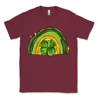 Burgundy st patrick s day shamrock rainbow Classic Tee - MaliasSmallBusiness