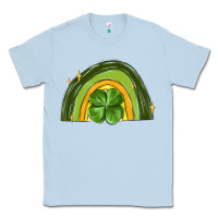 Dusty Blue st patrick s day shamrock rainbow Classic Tee - MaliasSmallBusiness