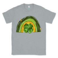 Heather Grey st patrick s day shamrock rainbow Classic Tee - MaliasSmallBusiness