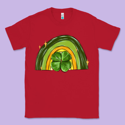 St Patrick S Day Shamrock Rainbow Classic Tee Designed By Maliassmallbusiness