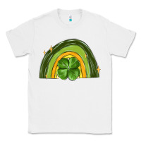 White st patrick s day shamrock rainbow Classic Tee - MaliasSmallBusiness