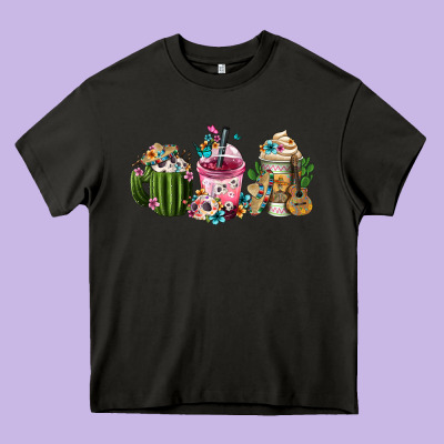 Mexican Day Of The Dead Coffee Cups Heavy Core Tee Designed By Fadigitalartstudio