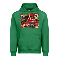 Emerald 4th of july american flagcowhide  leopard backgrou Urban Hoodie - FaDigitalArtStudio