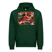 Forest Green 4th of july american flagcowhide  leopard backgrou Urban Hoodie - FaDigitalArtStudio