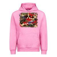 Fuchsia Pink 4th of july american flagcowhide  leopard backgrou Urban Hoodie - FaDigitalArtStudio