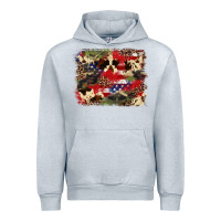 Heather Grey 4th of july american flagcowhide  leopard backgrou Urban Hoodie - FaDigitalArtStudio
