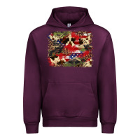 Mauve Wine 4th of july american flagcowhide  leopard backgrou Urban Hoodie - FaDigitalArtStudio