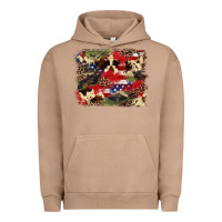 Pigment Burro 4th of july american flagcowhide  leopard backgrou Urban Hoodie - FaDigitalArtStudio