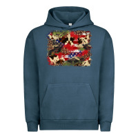 Pigment Midnight Navy 4th of july american flagcowhide  leopard backgrou Urban Hoodie - FaDigitalArtStudio