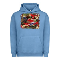 Pigment Pebble Blue 4th of july american flagcowhide  leopard backgrou Urban Hoodie - FaDigitalArtStudio