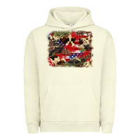 Pigment Pistachio 4th of july american flagcowhide  leopard backgrou Urban Hoodie - FaDigitalArtStudio