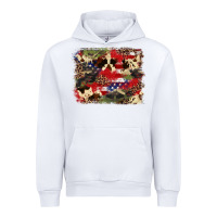 White 4th of july american flagcowhide  leopard backgrou Urban Hoodie - FaDigitalArtStudio