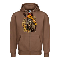 Chestnut Zebra With Sunflowers Zipper Hoodie - Bettercallsaul