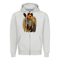Dove Grey Zebra With Sunflowers Zipper Hoodie - Bettercallsaul