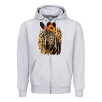 Zebra With Sunflowers Zipper Hoodie | Teevron