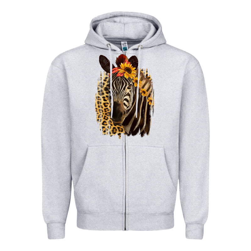 Zebra With Sunflowers Zipper Hoodie by Bettercallsaul | Teevron