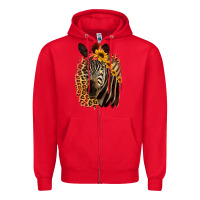 Red Zebra With Sunflowers Zipper Hoodie - Bettercallsaul