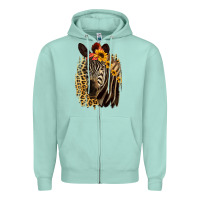 Seafoam Zebra With Sunflowers Zipper Hoodie - Bettercallsaul