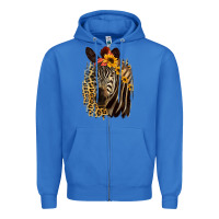 True Royal Zebra With Sunflowers Zipper Hoodie - Bettercallsaul