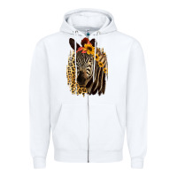 White Zebra With Sunflowers Zipper Hoodie - Bettercallsaul