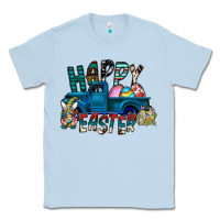 Dusty Blue Happy Easter  truck Classic Tee - CowhideDigitalArt