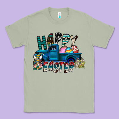Happy Easter  Truck Classic Tee Designed By Cowhidedigitalart