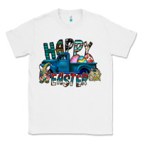 White Happy Easter  truck Classic Tee - CowhideDigitalArt