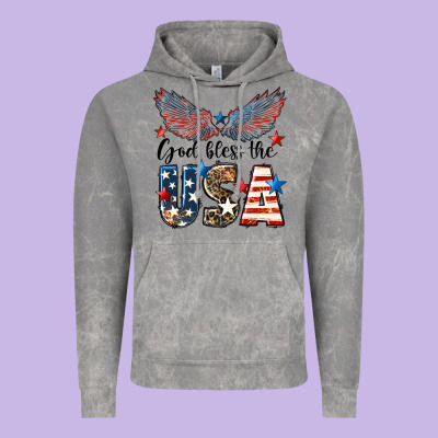 Western God Bless The Usa Vintage Hoodie Designed By Lillyallendesigns
