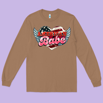 American Babe Long Sleeve Tee Designed By Nancycooperartshop