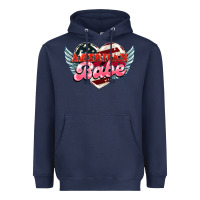Navy American babe Heavyweight Hoodie - HowdyJamesFarm