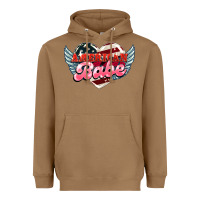 Toasted Coconut American babe Heavyweight Hoodie - HowdyJamesFarm